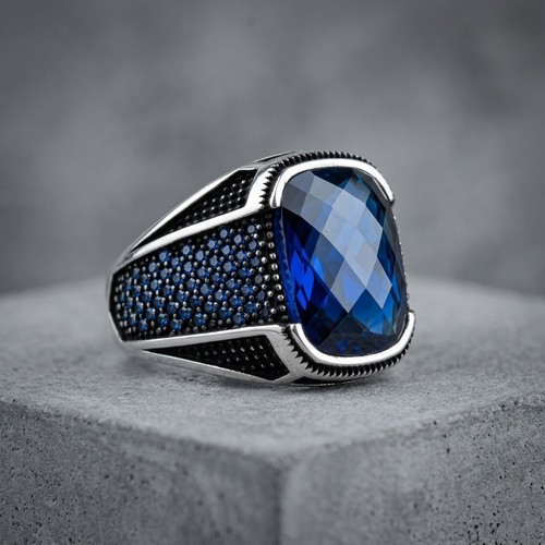 925 sterling silver blue cubic - 925,
