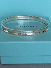 Tiffany & Co 925 Large Sterling Silver 1837 Bangle  With Box