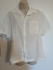 Mens White Seer Sucker Shirt