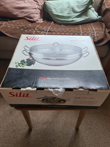 Silit stainless steel wok - steel, dim