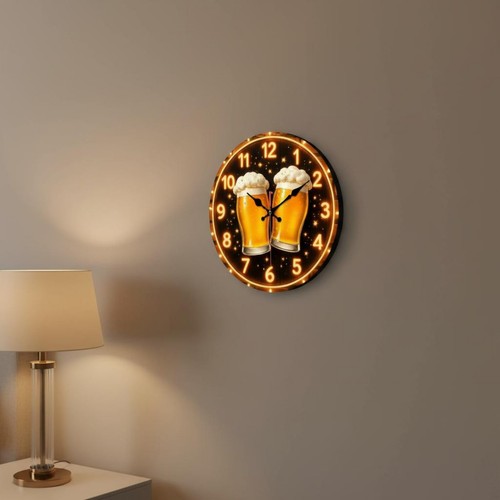 Beer mug wall - wall, clock