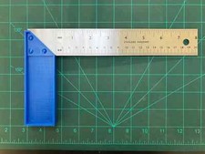 8" 200mm Carpenters Set Square with Stainless Steel Rule in Inches & MM