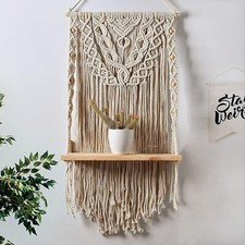 Wood Boho Chic Macramé Shelf