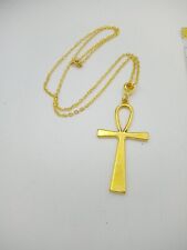 Large Ankh Cross Necklace Golden New in Gift Bag Retro Cross Unisex Jewellery UK