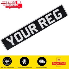 Number Plate - Classic Vintage Black and Silver Aluminium Pressed Number Plate