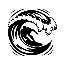 Surfing decal car - decal, caravan