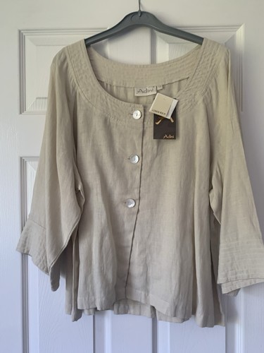 Adini beige linen button front - adini,