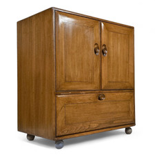 Vintage Ercol Golden Dawn Elm Tv Cabinet / Cupboard