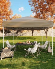 3X3 meter Canopy Tent Foldable Gazebo w/ Sides Portable Outdoor Shelter Khaki