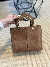 Topshop Brown Mini Tote Bag