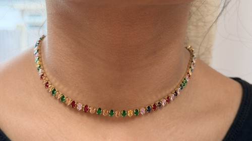 Multicoloured round stone - multicoloured,