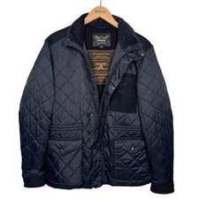Barbour Land Rover Defender Eden Quilted Jacket Medium Navy Blue Padded Wool