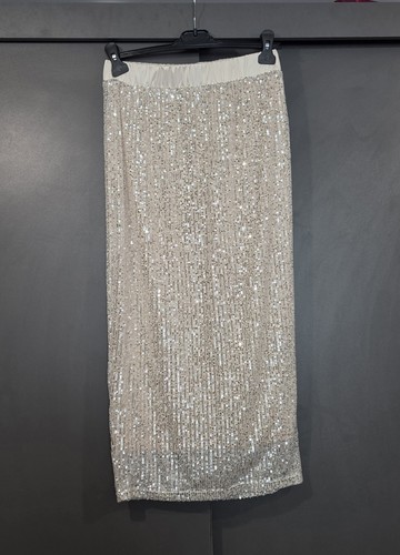 Cream sequin pencil skirt - pencil,
