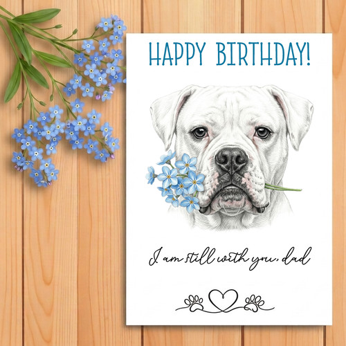 American bulldog birthday card - american,