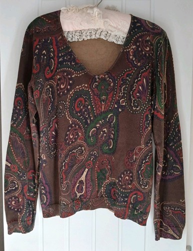Chaps brown mix paisley - chaps, v-neck