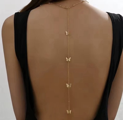 Gold tone butterfly - butterfly, drop
