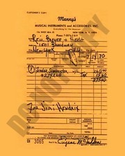 1970 Receipt Jimi Hendrix