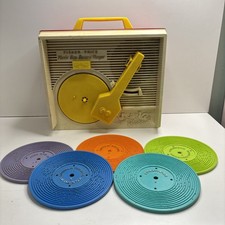 Vintage Fisher Price Music Box Record Player with discs Faulty