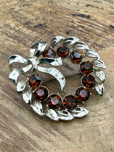 Vintage brown rhinestone - vintage,