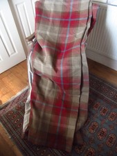 DUNELM RED/ BROWN  CHECK TARTAN CURTAINS  89.5 " W  X  71" D .