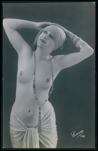 French nude woman turban - , hand