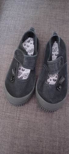 Girls plimsols black - f&f,