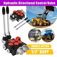 2 Spool Hydraulic Directional Control Valve 11gpm 40L Double Acting Cylinder UK~