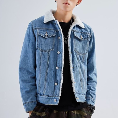 Mens denim winter thick fur - mens,