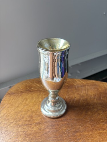 Vintage mercury glass goblet - mercury,