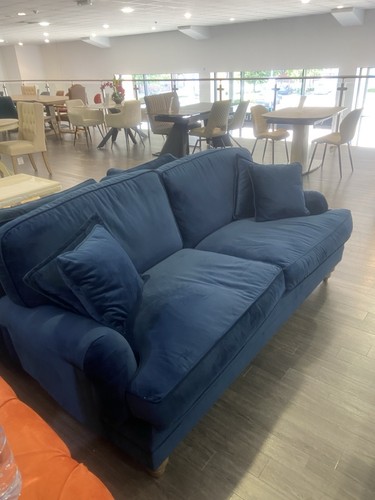 Blue solid velvet - blue, seater
