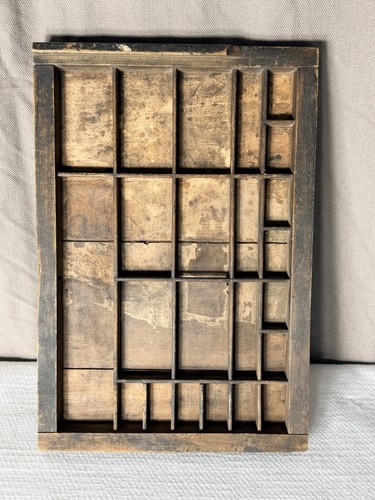 Vtg wooden printers tray - wooden,