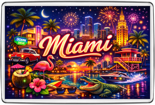 Miami neon fridge magnet - fridge,