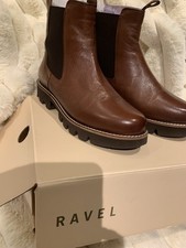 Ravel Women's Size 39 Brown Leather Ankle Boots Toast Style Excellent Condition 