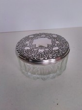 GLASS POWDER BOWL TRINKET BOX