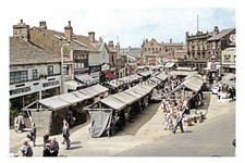ptc5148 - Yorks - Market Square's Open Market, Heckmondwike in 1930s - print 6x4