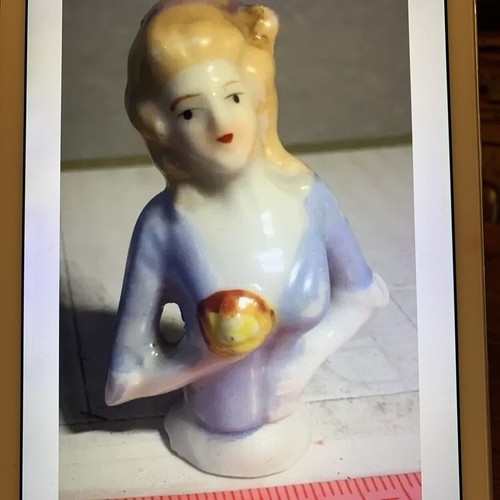 Vintage porcelain half doll - half,