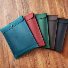 Genuine Leather A4 Document Bag Business Briefcase File Folder Holder Organizer