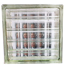 Used Clear Glass Brick/Block with Large Cross Hatch, Wall Square 195mm²x98mm