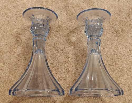 Glass candle holders blue - glass,