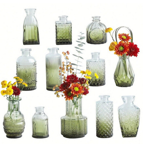 Glass bud vase - glass, set