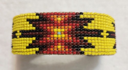 Vintage hand beaded cuff - vintage,