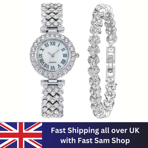 Watch and bracelet set ladies - watch,