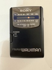 Retro Sony SRF-49 AM FM Radio Walkman With Belt Clip Pocket . Working  VGC