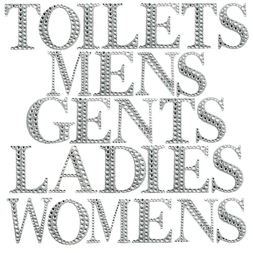 Diamante toilet door signs - toilet,