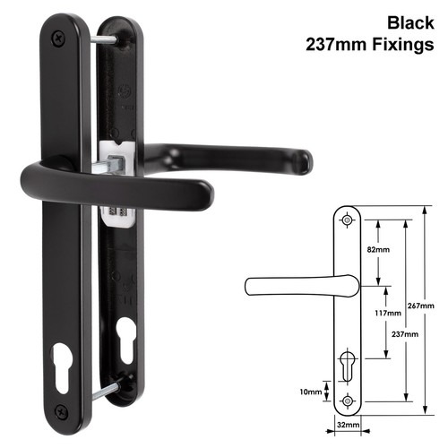 Upvc door handle pair sprung - upvc,