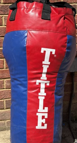 Title heavy red blue - red/blue, hanging