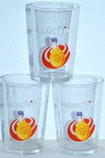 3 French Orangina Illustrated Logo Small Glasses
