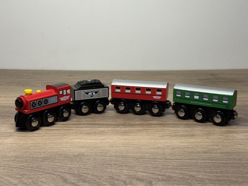 Wooden toy train set steam - toy,