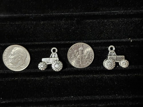 Tractor antique silver