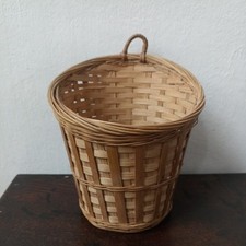 Vintage  Plant Pot Holder Wall mountable Wicker